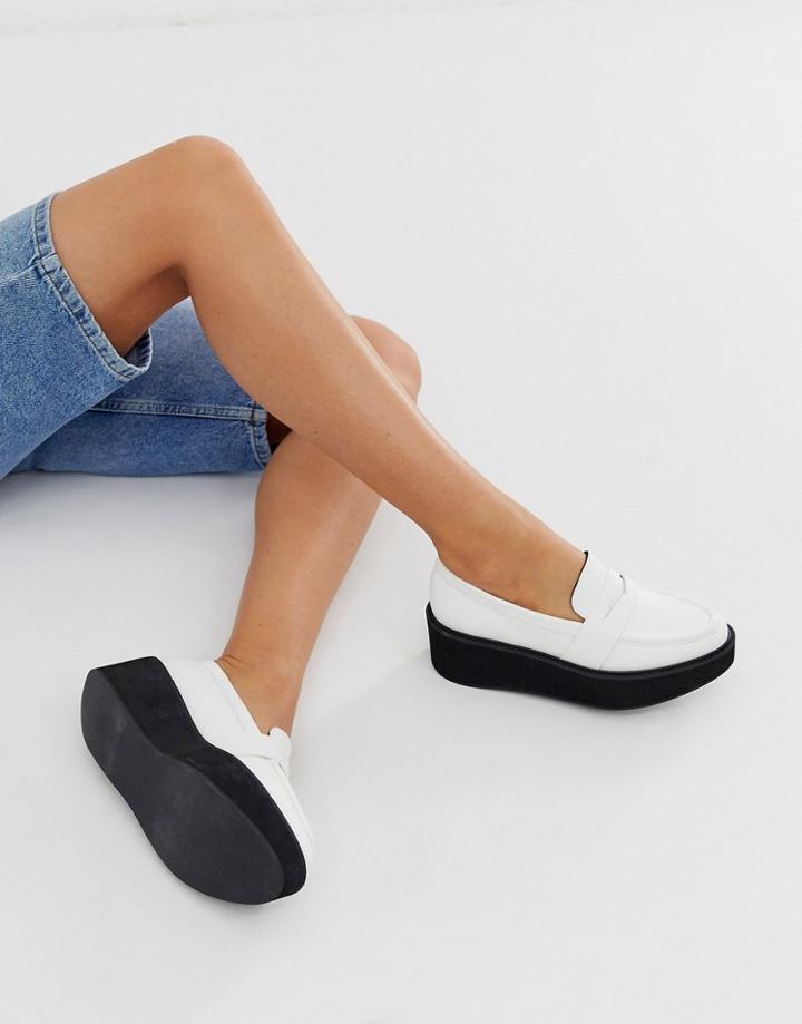 Asos Design Medic Chunky Flat Shoes In White