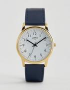 Limit Watch In Navy With Gold Dial Exclusive To Asos - Navy