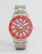 Slazenger Silver Watch With Red Dial - Silver