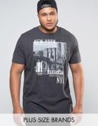 Duke Plus T-shirt With New York Print In Charcoal - Gray