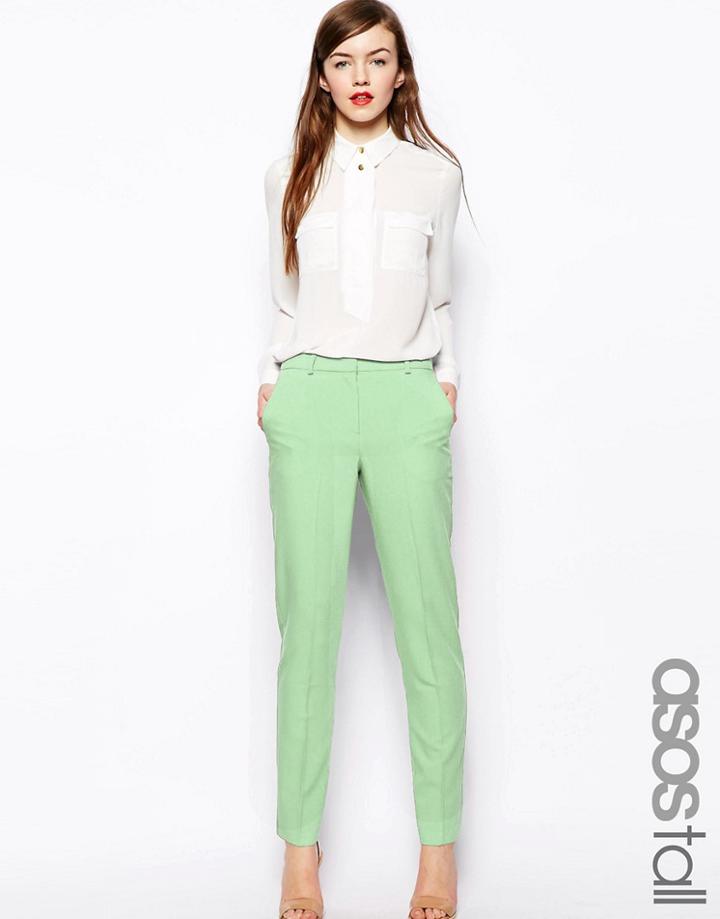 Asos Tall Cigarette Pants In Crepe - Black