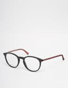 Gucci Round Clear Lens Glasses In Black - Black