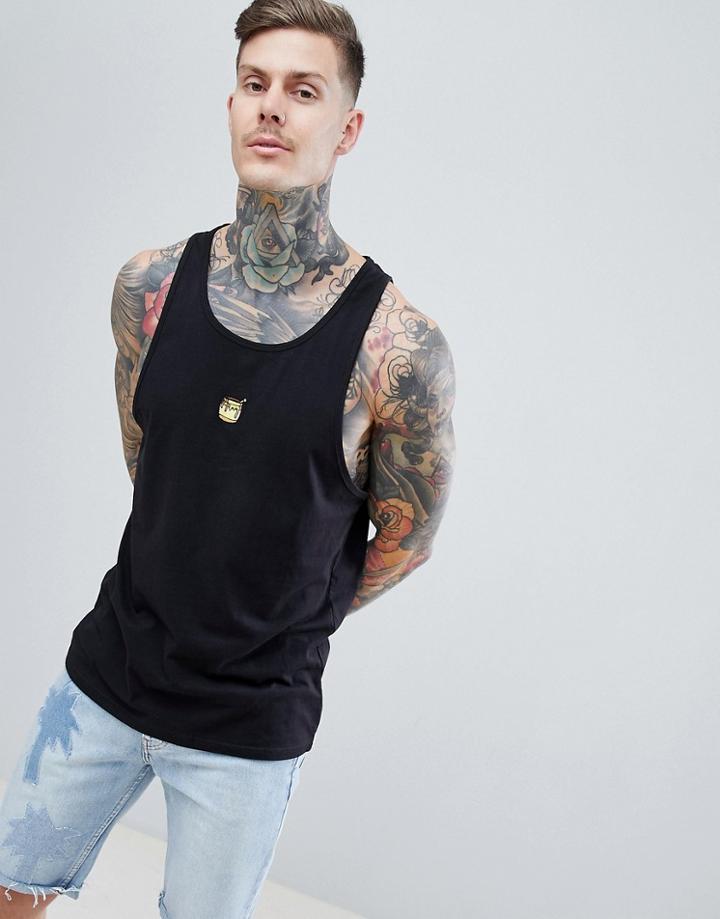 New Love Club Embroidered Honey Tank - Black