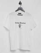 Bershka Graffiti Print T-shirt In White