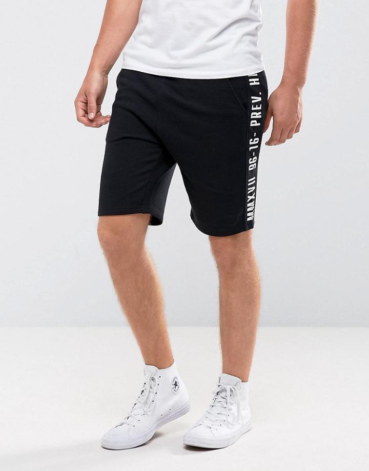 Asos Skinny Short With Text Print - Black