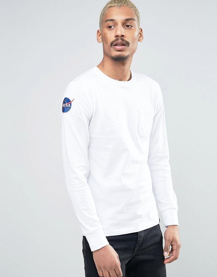 Alpha Industries Long Sleeve Top Nasa Pocket In White - White