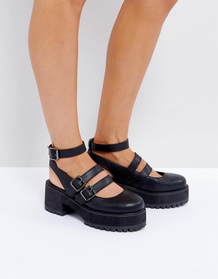 Asos Overload Chunky Buckle Platforms - Black