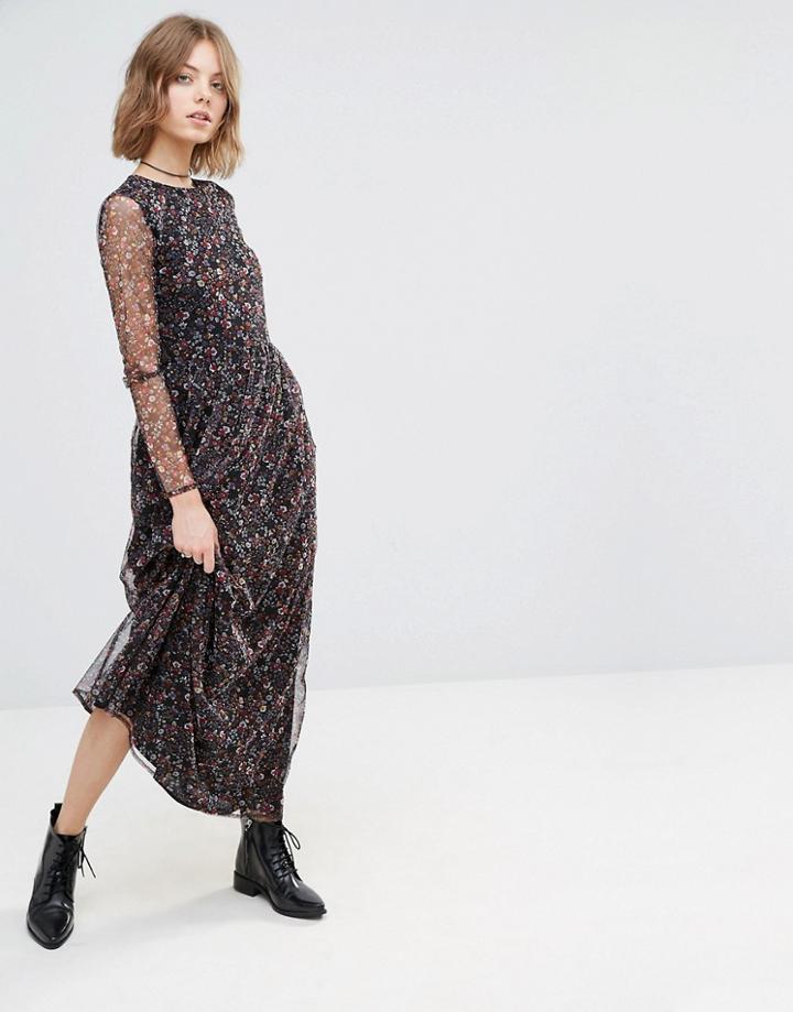 First & I Ditsy Printed Maxi Dress - Floral