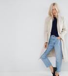 Asos Petite Slim Coat In Wool Blend - Beige