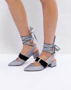 Asos Sparks Interchangeable Laces Mid Heels - Silver