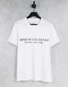 Armani Exchange Milano/new York T-shirt In White