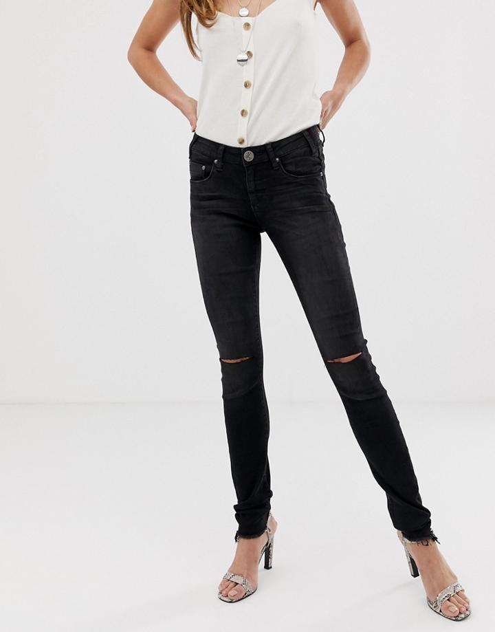 One Teaspoon Hoodlum Slit Knee Skinny Jeans - Black