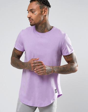 Sixth June T-shirt With Curved Hem - Purple