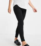 Topshop Maternity Organic Cotton Over Bump Jamie Jeans In Black