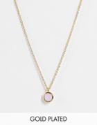 Orelia Necklace With Semi-precious Rose Opal Pendant In Gold Plate