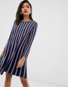 Max & Co Knitted Swing Dress-navy