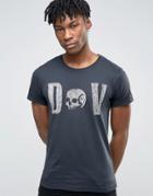 Dirty Denim Large Letter Logo T-shirt - Black