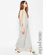 Asos Petite Jumpsuit With High Neck In Sweat - Gray