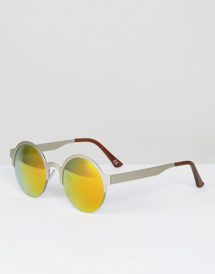 Jeepers Peepers Gold Lens Round Sunglasses - Gold