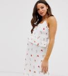 Wild Honey Maternity Cami Swing Dress In Spot Floral - White