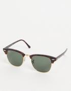 Ray-ban Clubmaster Sunglasses In Brown 0rb3016