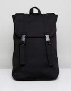 Asos Design Mini Backpack In Black Scuba - Black