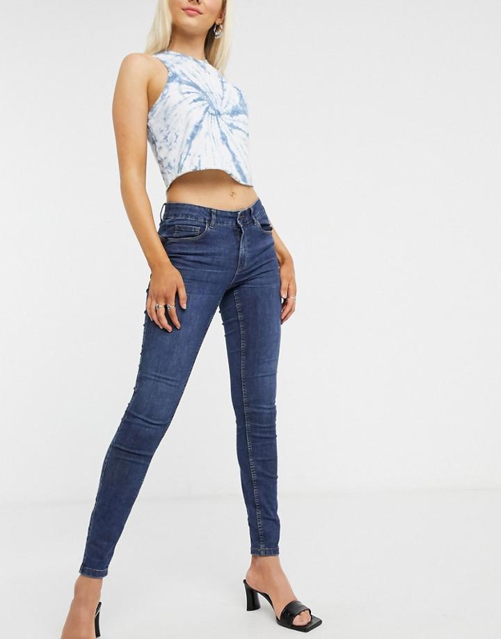 Vero Moda Destroy Jeans In Dark Blue-blues