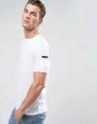 Brave Soul Longline T-shirt With Zip Detail - White