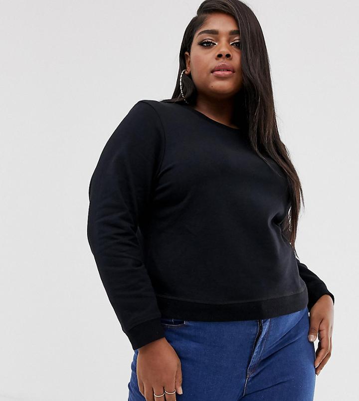 Asos Design Curve Ultimate Sweatshirt In Black