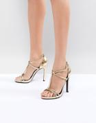 New Look Metallic T-bar Sandal - Gold