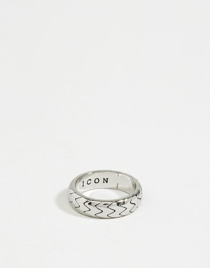 Icon Brand Premium Band Ring In Silver - Silver