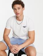 Hollister Exploded Icon Logo T-shirt In White