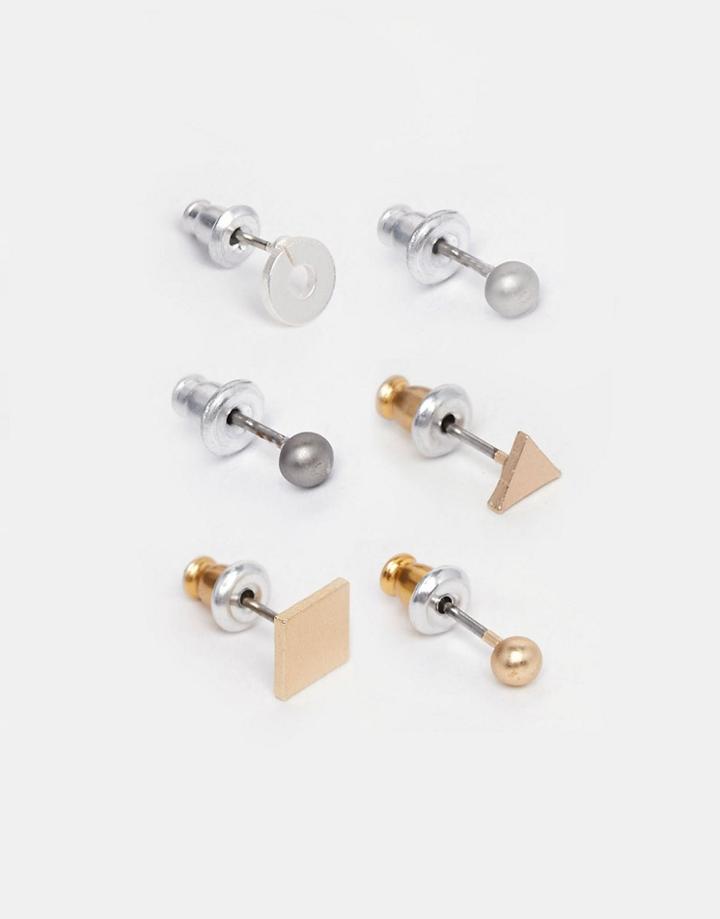 Asos Geometric Earring Stud Pack - Multi