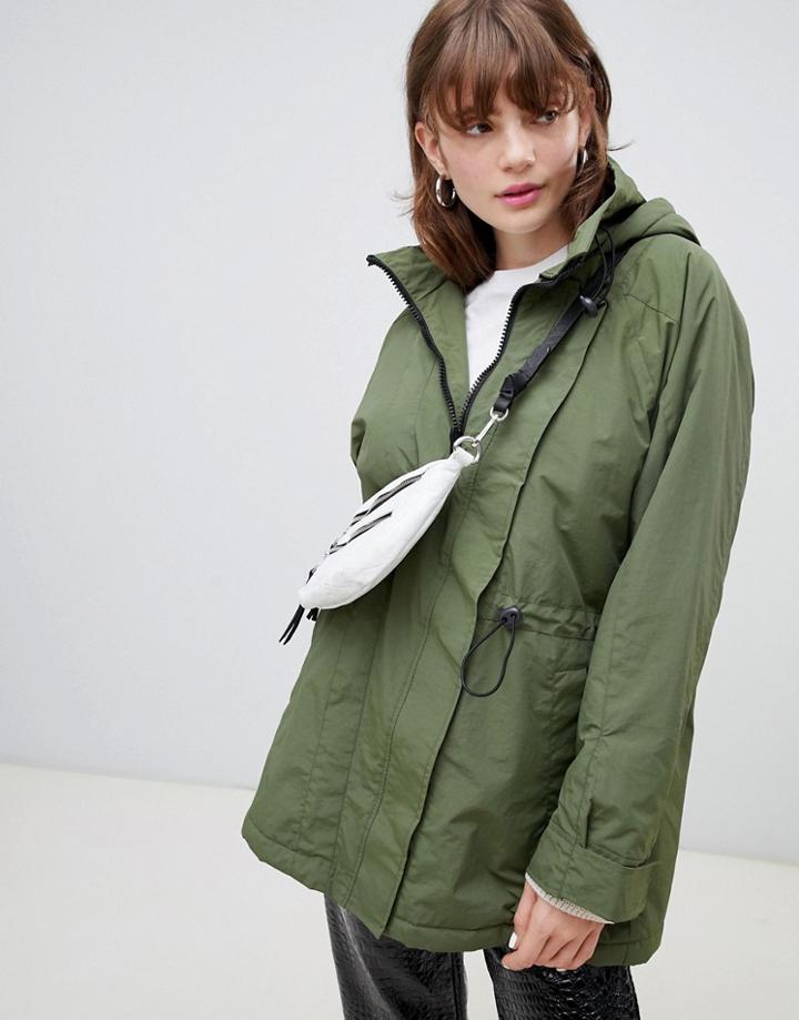 Asos Design Fleece Lined Anorak - Green