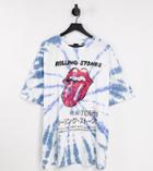 Only & Sons Plus Oversized Band T-shirt With Rolling Stones Print In Tie-dye-multi