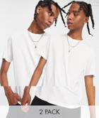 Topman 2 Pack Classic Organic T-shirt In White