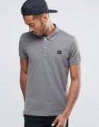 Jack & Jones Pique Polo Shirt With Logo - Gray