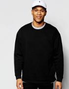 Asos Sweatshirt With Fixed Hem In Black - Black
