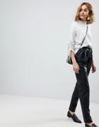 Vero Moda Faux Leather Peg Pants 34 Length - Black