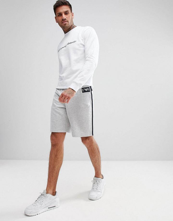 Emporio Armani Lounge Logo Sweat Shorts In Gray - Gray