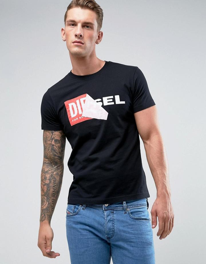Diesel T-diego-qa Logo T-shirt - Black