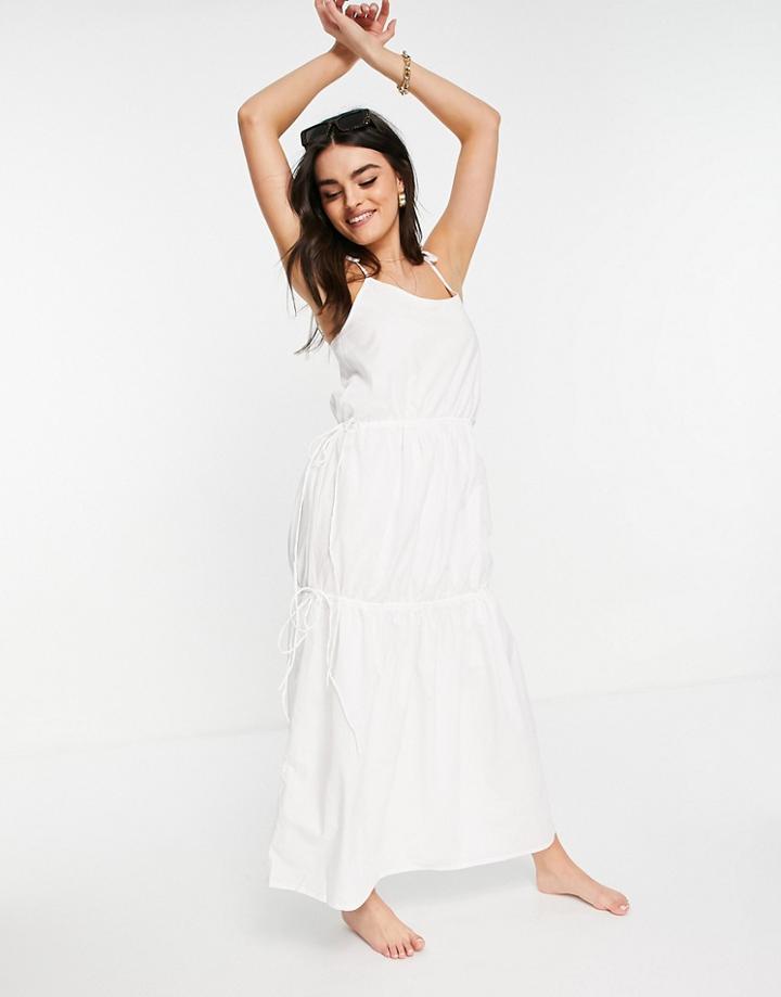 Zulu & Zephyr Tiered Maxi Beach Dress In White
