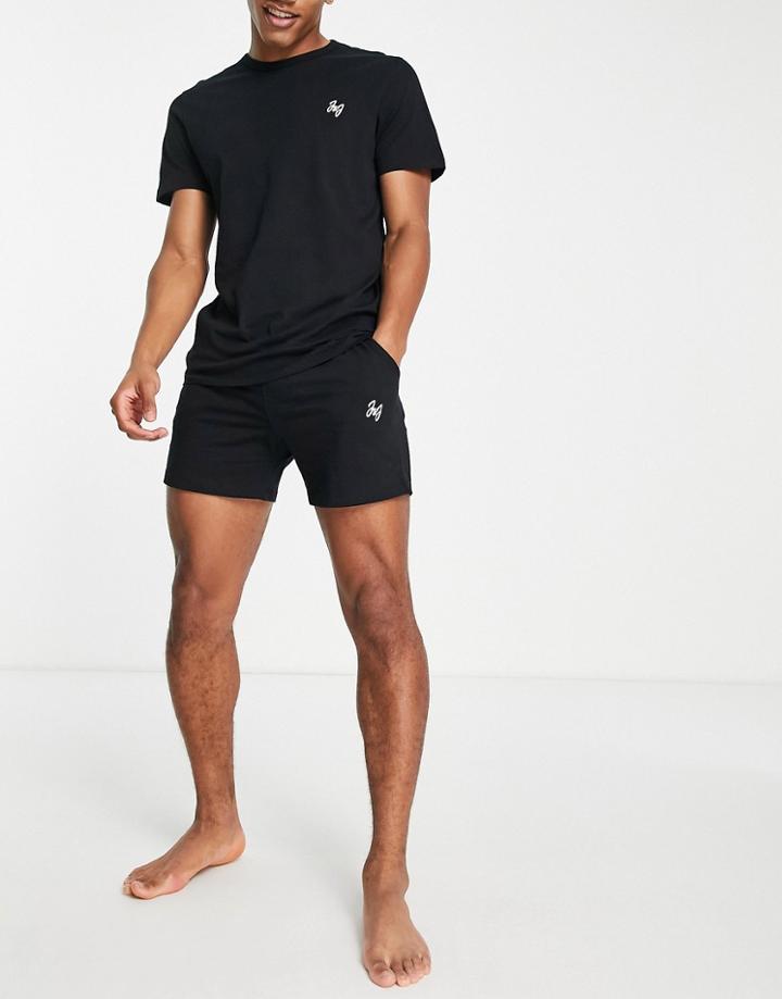 Jack & Jones T-shirt & Short Lounge Set In Black