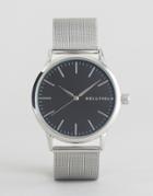 Bellfield Watch Silver Mesh Strap Watch With Black Dial - Silver
