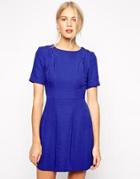 Oasis Jacqaurd Lantern Dress - Blue