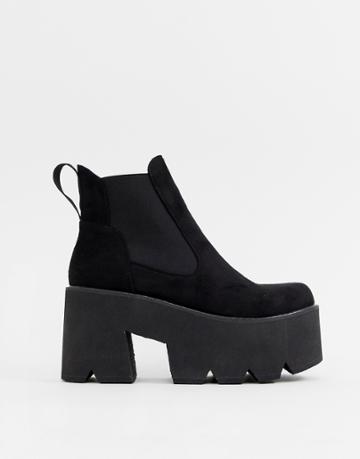 Lamoda Black Chunky Platform Chelsea Boots - Black