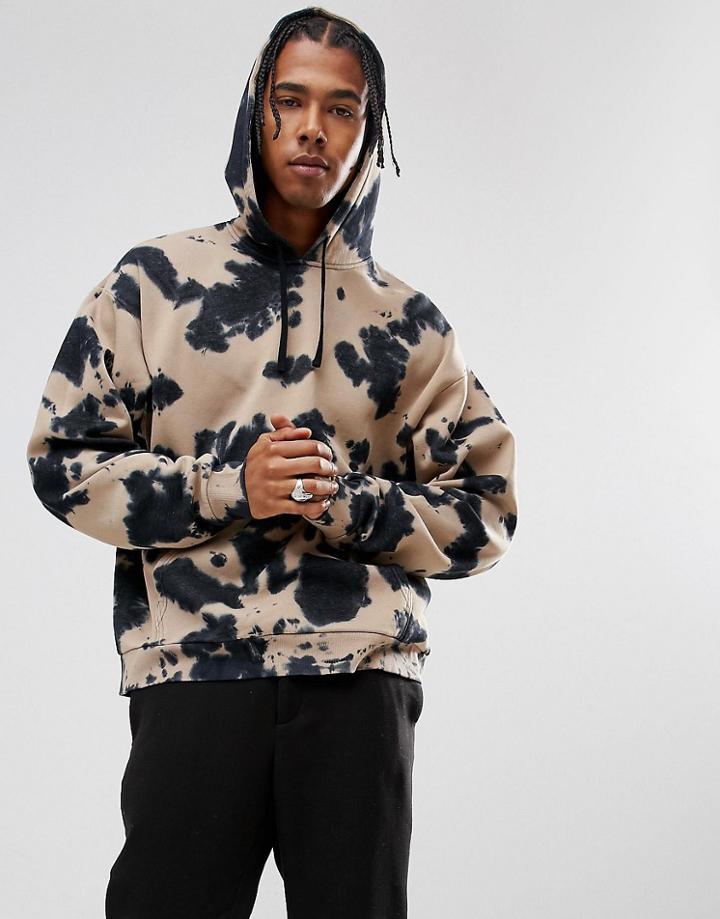 Weekday Big Hawk Tie Dye Hoody - Black