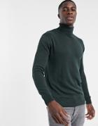 French Connection Roll Neck Sweater In Dark Green