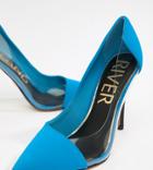 River Island Pumps With Clear Side In Blue - Blue