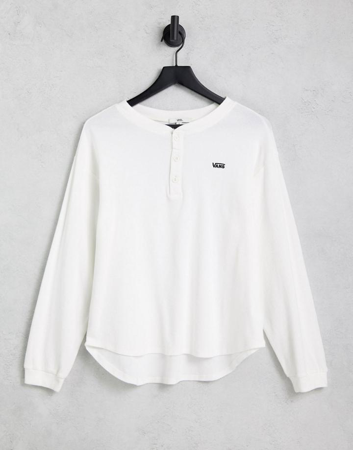 Vans Everyly Henley Long Sleeve T-shirt In Beige-neutral